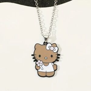 Hawaiian Hello Kitty Necklace, Tan Beach Hello Kitty Necklace, Cat Necklace